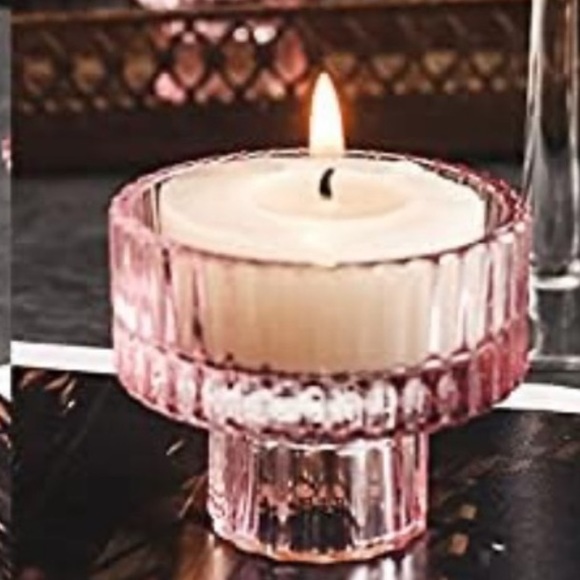 2x Modern Trifle Ribbed Candle 2-Way Holder Valentineās Day decor - Picture 3 of 6